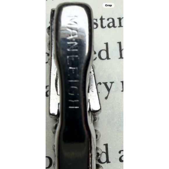 Vintage MANET Spiral Money Clip Tie Bar Silver Tone Mid Century USA